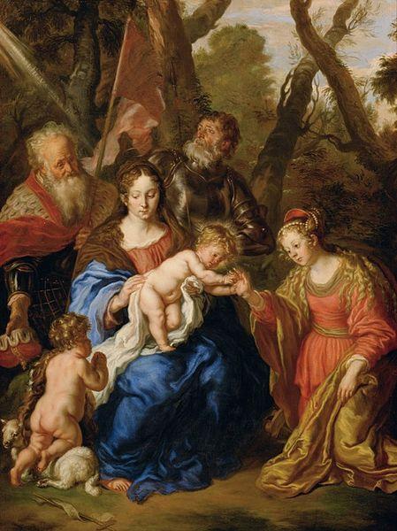 SANDRART, Joachim von Mystische Verlobung der Hl. Katharina und die Hll oil painting image